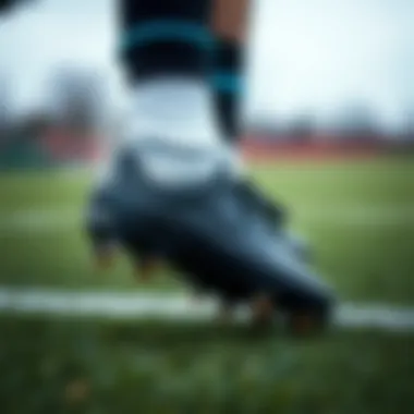 Adidas leather cleats on a soccer field, highlighting their performance during play