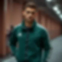 Stylish green tracksuit showcasing modern sportswear trends.