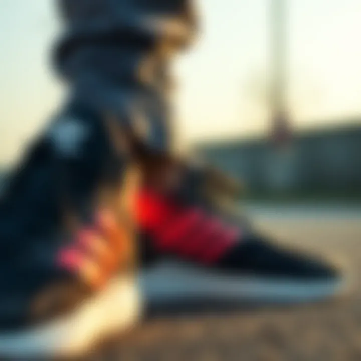 Close-up of Adidas shoe technology for comfort