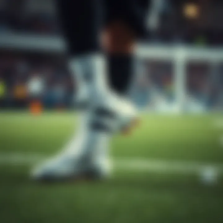 Athlete wearing Adidas cleats during an intense match