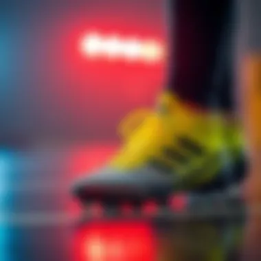 Close-up of Adidas cleats highlighting performance technology