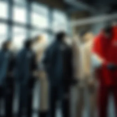 Variety of Adidas tracksuits displayed in a stylish arrangement