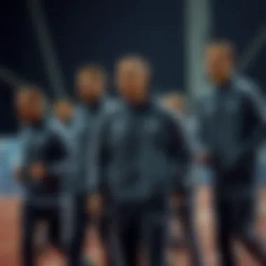 Group of athletes sporting Adidas tracksuits