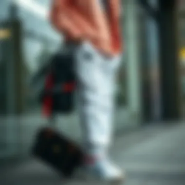 Stylish outfit combining Adidas white sweatpants with trendy accessories.