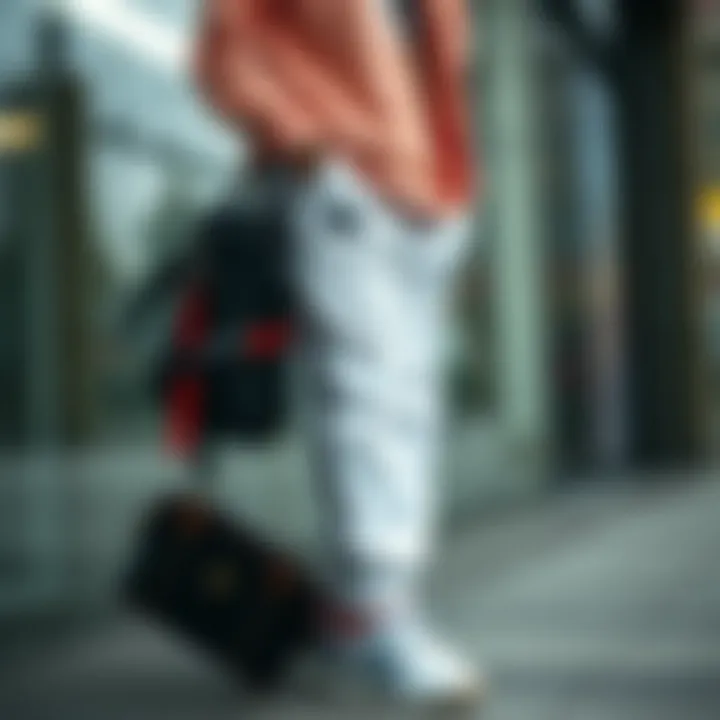 Stylish outfit combining Adidas white sweatpants with trendy accessories.