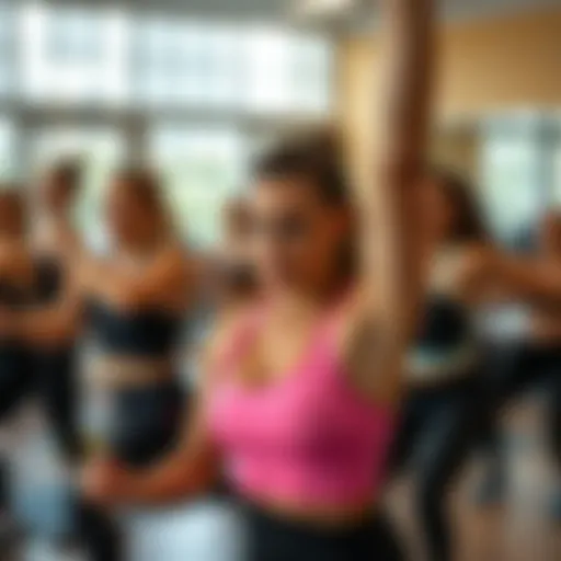 Dynamic aerobics class in action