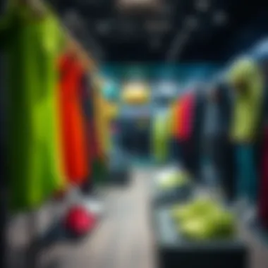 A vibrant display of sports gear emphasizing eco-friendly materials