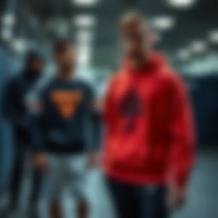 A stylish collection of sports clothing with tree emblem designs