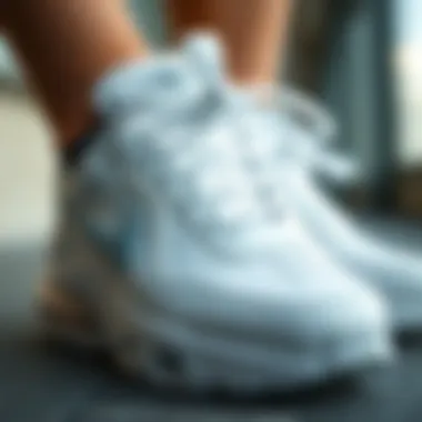 A close-up view of the innovative design features of Airmax white sneakers