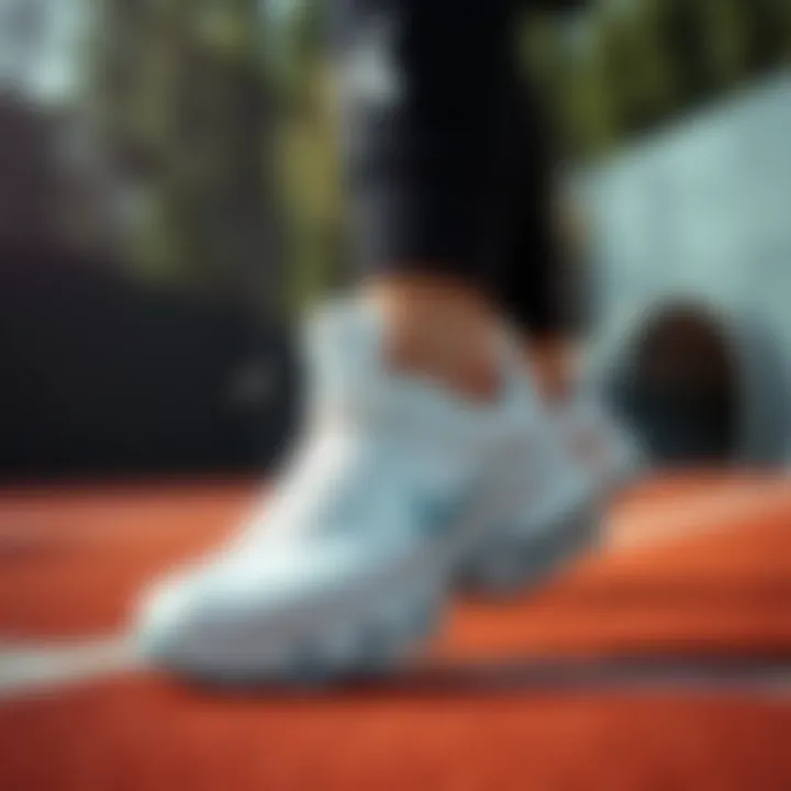 A dynamic scene showcasing Airmax white sneakers in action during a sports activity