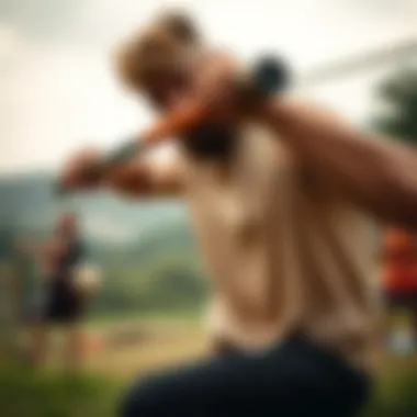 Historical depiction of ancient hammer throwing