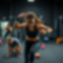 Dynamic workout session showcasing various exercises