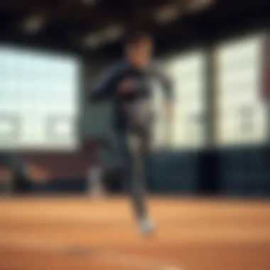 Athlete in motion wearing Adidas tracksuit