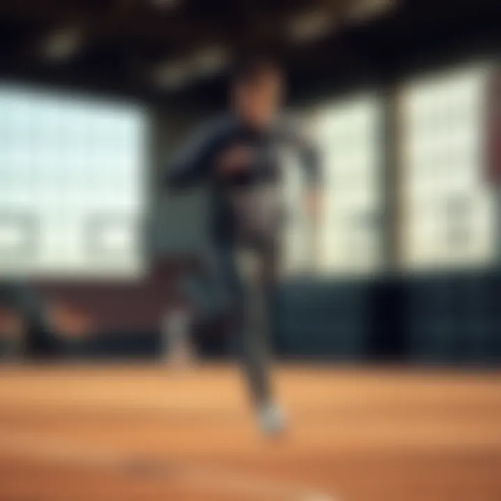 Athlete in motion wearing Adidas tracksuit