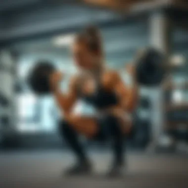 Athlete performing a squat with weights