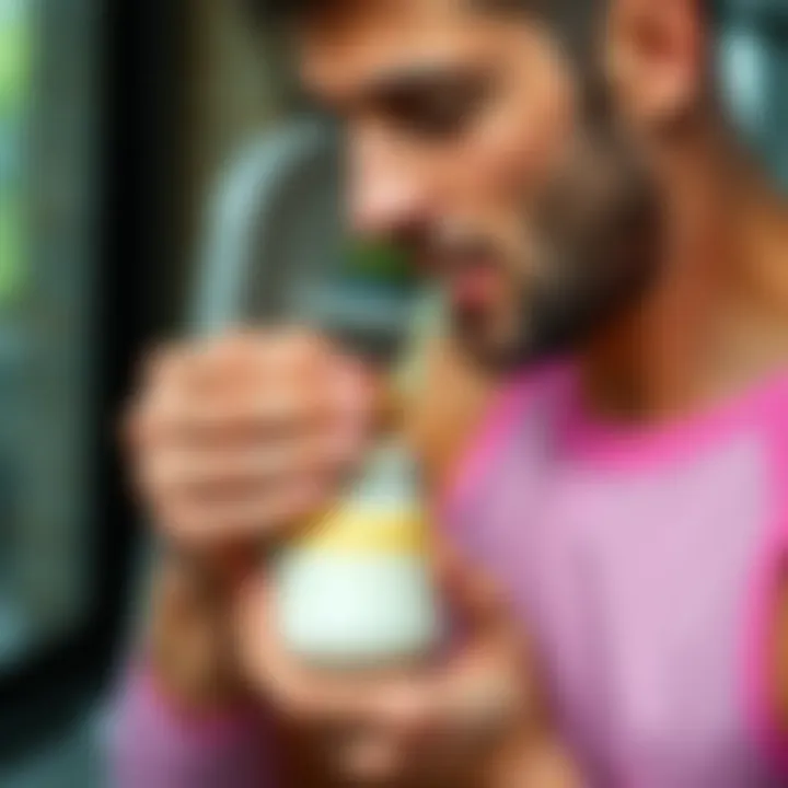 An athlete enjoying a protein-rich snack post workout.