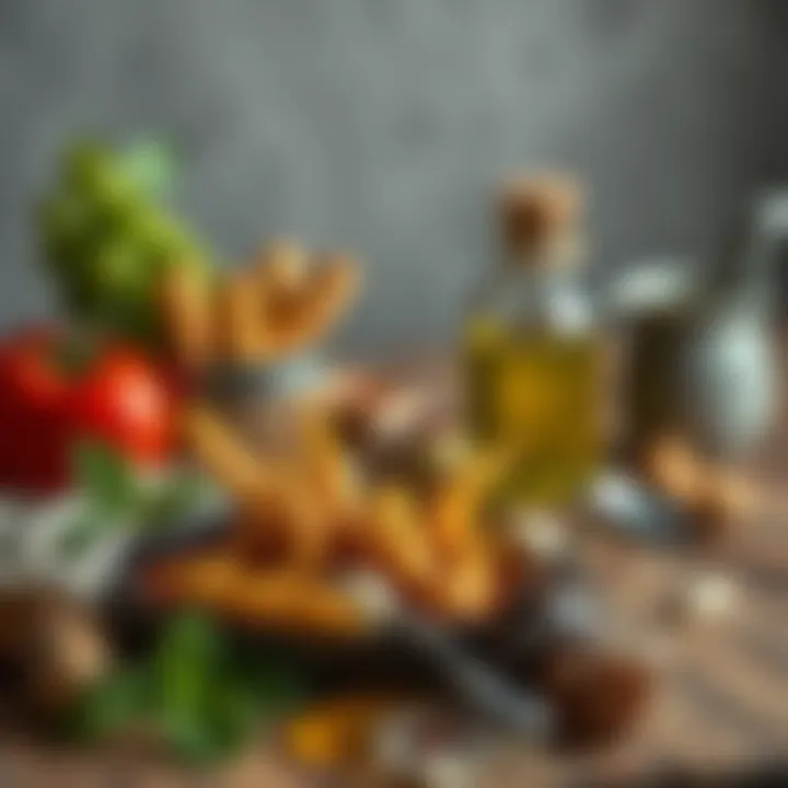 Balanced diet showcasing healthy oils