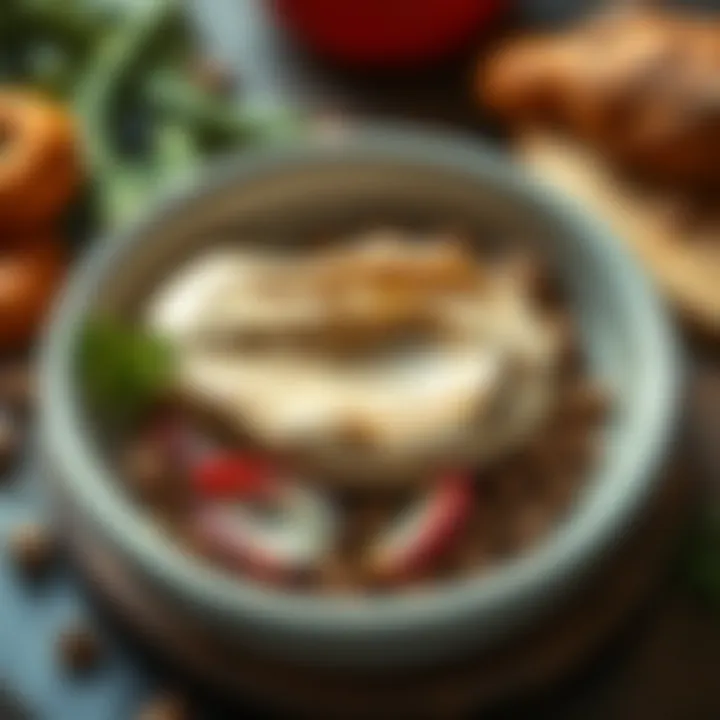 A balanced diet featuring protein sources