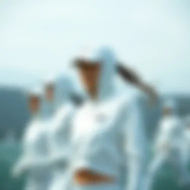 Dynamic performance of athletes wearing white Nike gear.