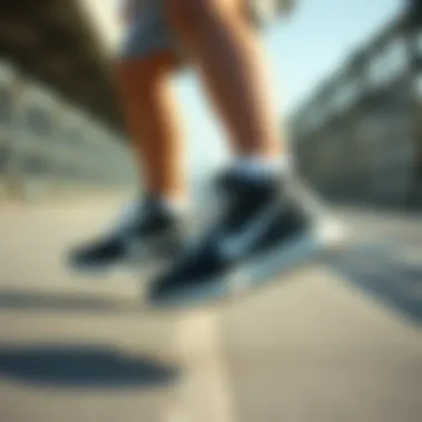 Child actively playing in Nike sneakers