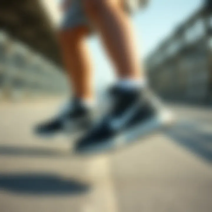Child actively playing in Nike sneakers