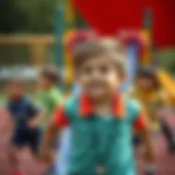 Vibrant polo shirts for children in a playground setting, showcasing comfort and style.