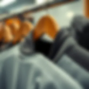 Stylish design elements of drill sports apparel displayed on a hanger