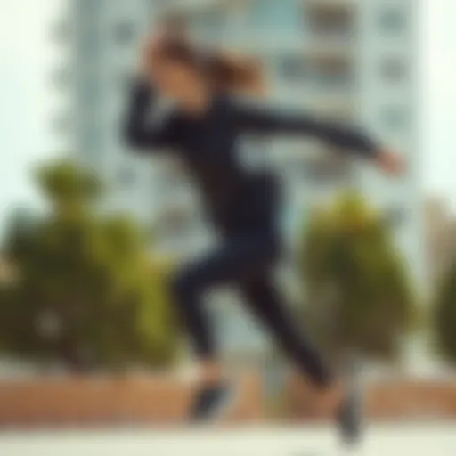 Dynamic action shot of a drill sport outfit in motion