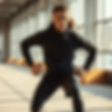 User experience showcasing a comfortable fit in drill sportswear during exercise