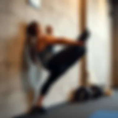 Illustration of core strengthening movements using the wall