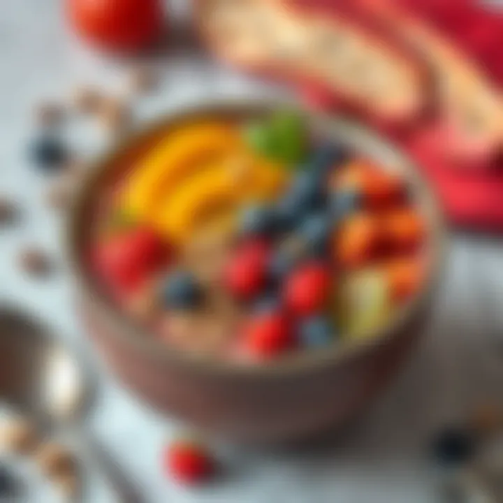 Nutritious smoothie bowl with toppings