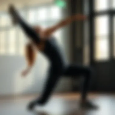 Dynamic hip exercise demonstrating flexibility and strength