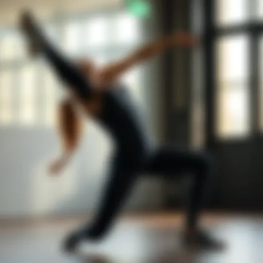 Dynamic hip exercise demonstrating flexibility and strength