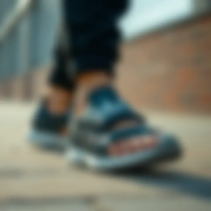 Adidas sandals paired with sporty casual attire