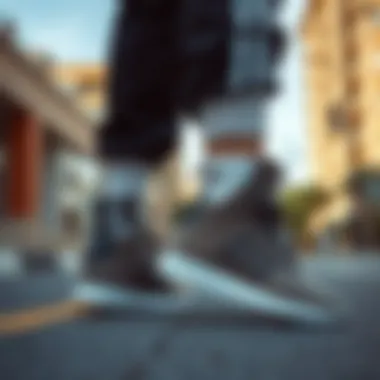 Stylish Adidas boots showcased in urban setting