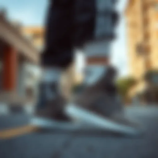 Stylish Adidas boots showcased in urban setting