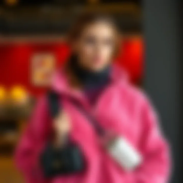 An elegant fleece outfit paired with casual accessories.