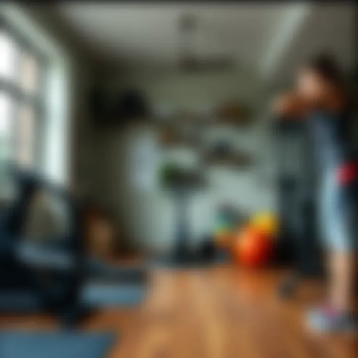 A motivational home workout space with fitness equipment and a positive atmosphere