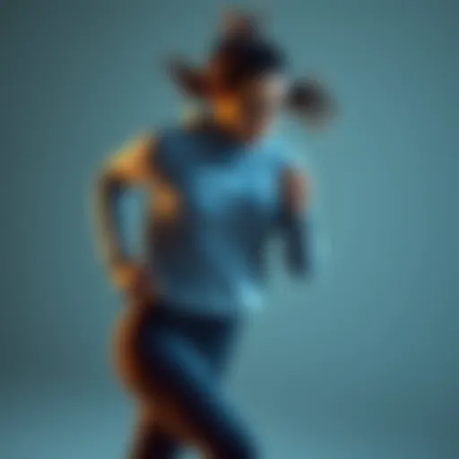 Dynamic movement showcasing athletic wear