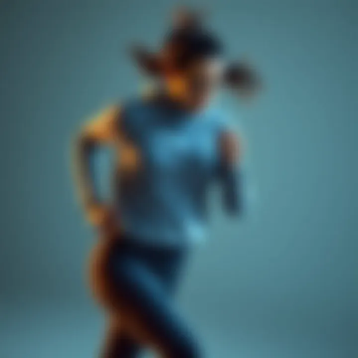 Dynamic movement showcasing athletic wear