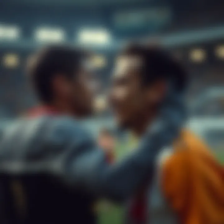 An emotional moment in a football match reflecting the highs and lows of sport