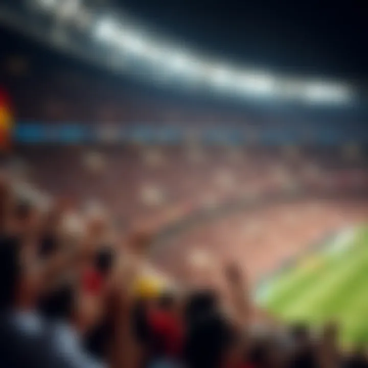 A packed stadium filled with passionate fans cheering for their team