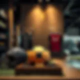 High-end football merchandise display