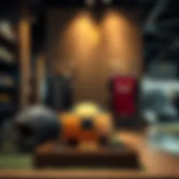 High-end football merchandise display