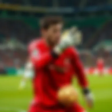 Galatasaray goalkeeper in action during a match, displaying performance and agility