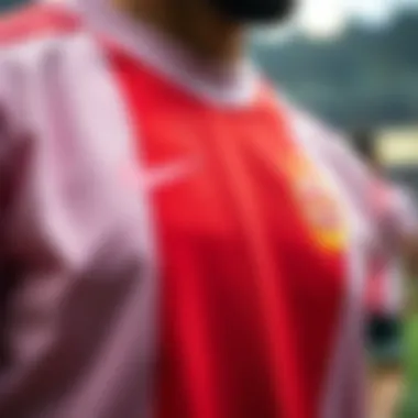 Close-up of Galatasaray goalkeeper jersey showcasing intricate design details