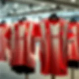 A vibrant display of Galatasaray jerseys.