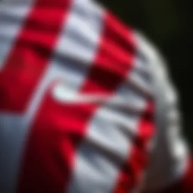 Close-up of the technical features of the Galatasaray jersey highlighting fabric quality and performance attributes.