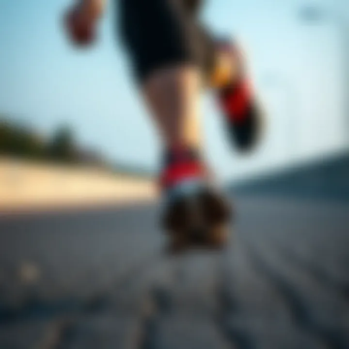 Athlete in Action with Galaxar Running Shoes Athlete wearing Galaxar shoes in action during a run