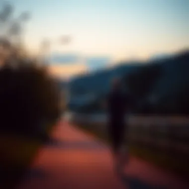 Ideal Setting for Evening Runs Calm environment for nighttime running